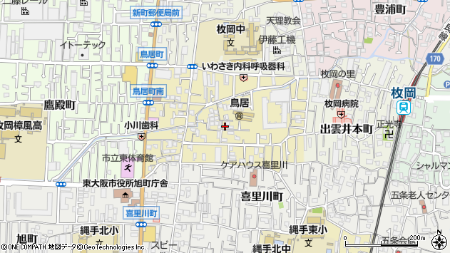 〒579-8035 大阪府東大阪市鳥居町の地図