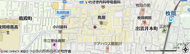 大阪府東大阪市鳥居町周辺の地図