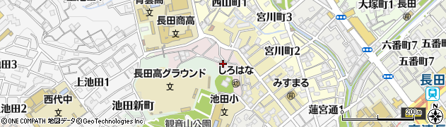 兵庫県神戸市長田区池田寺町周辺の地図