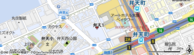 大阪府大阪市港区弁天1丁目周辺の地図