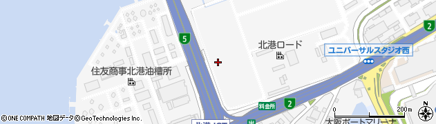 大阪府大阪市此花区北港周辺の地図