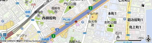 兵庫県神戸市兵庫区西宮内町周辺の地図