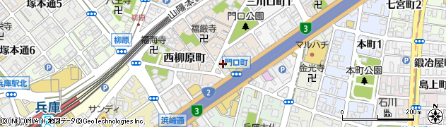 兵庫県神戸市兵庫区門口町周辺の地図