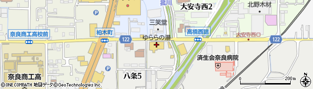 ゆららの湯奈良店周辺の地図