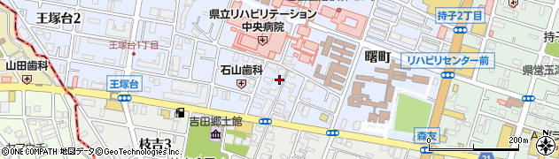 吉田西緑地周辺の地図