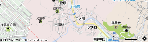 兵庫県神戸市須磨区妙法寺口ノ川周辺の地図
