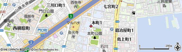 兵庫県神戸市兵庫区本町周辺の地図