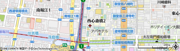 大阪府大阪市中央区西心斎橋2丁目13周辺の地図