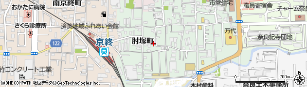 奈良県奈良市椚町周辺の地図