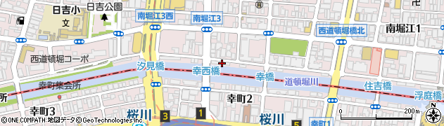 大阪府大阪市西区南堀江3丁目6周辺の地図