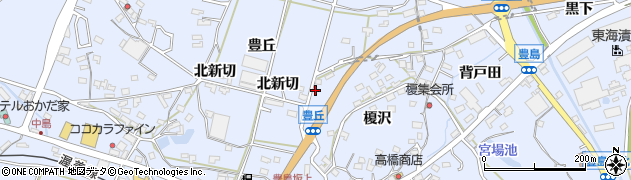 愛知県田原市豊島町（北新切）周辺の地図