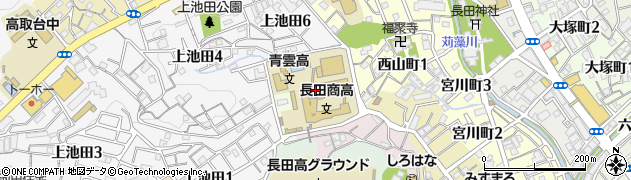 兵庫県神戸市長田区池田谷町周辺の地図