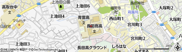 兵庫県神戸市長田区池田谷町周辺の地図