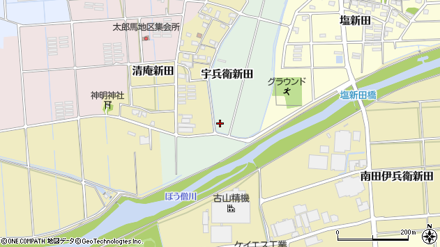 〒437-1217 静岡県磐田市宇兵衛新田の地図