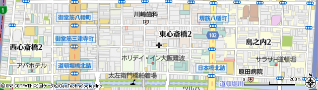 大阪府大阪市中央区東心斎橋2丁目6-12周辺の地図