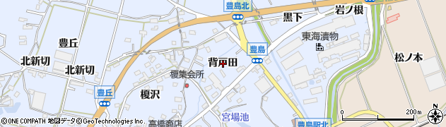愛知県田原市豊島町（背戸田）周辺の地図