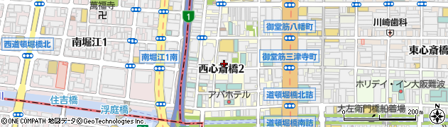大阪府大阪市中央区西心斎橋2丁目9-18周辺の地図