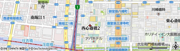 大阪府大阪市中央区西心斎橋2丁目9-22周辺の地図