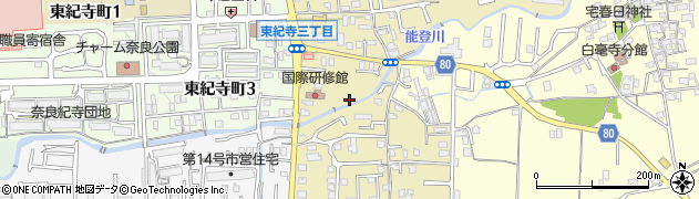奈良県奈良市能登川町周辺の地図