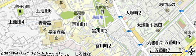 兵庫県神戸市長田区宮川町3丁目周辺の地図