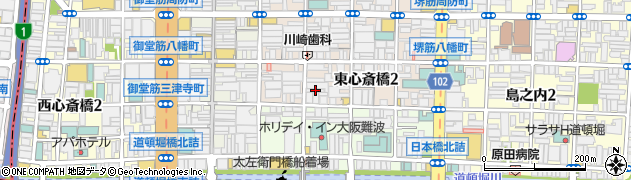 大阪府大阪市中央区東心斎橋2丁目6-20周辺の地図