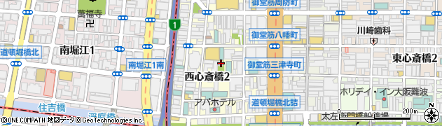 大阪府大阪市中央区西心斎橋2丁目9-15周辺の地図
