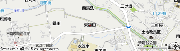 愛知県田原市田原町東鎌田周辺の地図