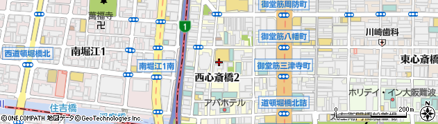 大阪府大阪市中央区西心斎橋2丁目9-23周辺の地図