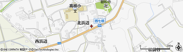 愛知県豊橋市西七根町（北浜辺）周辺の地図