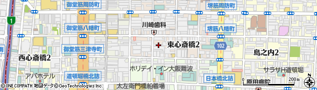 大阪府大阪市中央区東心斎橋2丁目6-22周辺の地図