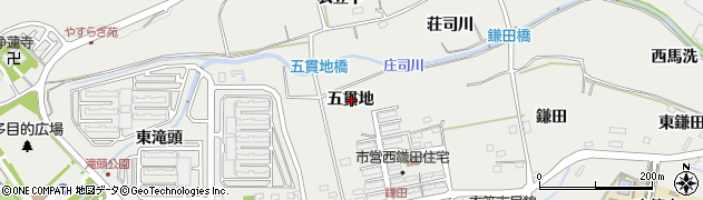 愛知県田原市田原町五貫地周辺の地図