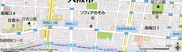 大阪府大阪市西区南堀江3丁目4周辺の地図