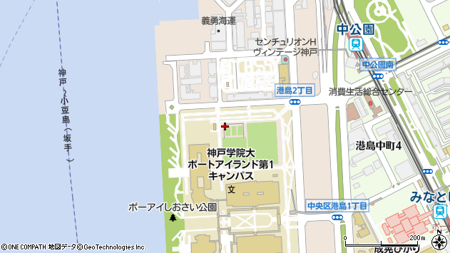 〒650-0045 兵庫県神戸市中央区港島の地図