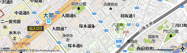 兵庫県神戸市兵庫区塚本通周辺の地図