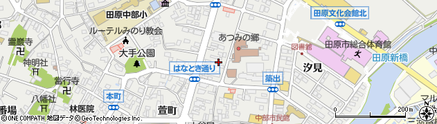 愛知県田原市田原町築出周辺の地図