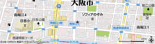 大阪府大阪市西区南堀江周辺の地図