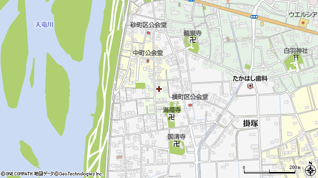 〒438-0078 静岡県磐田市中町の地図