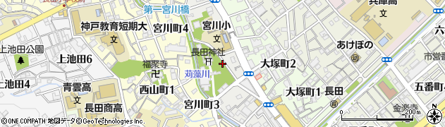 兵庫県神戸市長田区長田町周辺の地図