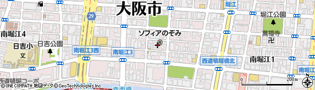 大阪府大阪市西区南堀江3丁目3周辺の地図