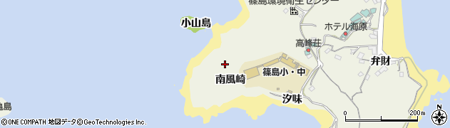 愛知県南知多町（知多郡）篠島（南風崎）周辺の地図
