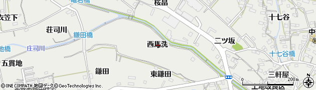 愛知県田原市田原町西馬洗周辺の地図