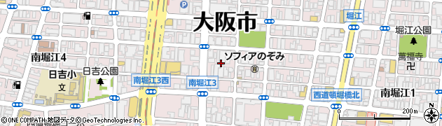 大阪府大阪市西区南堀江3丁目9周辺の地図