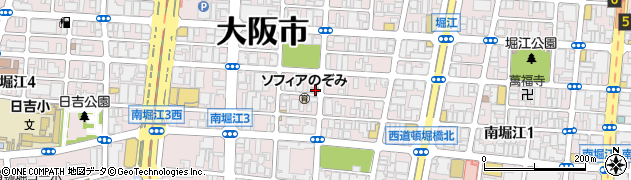 大阪府大阪市西区南堀江3丁目2-4周辺の地図