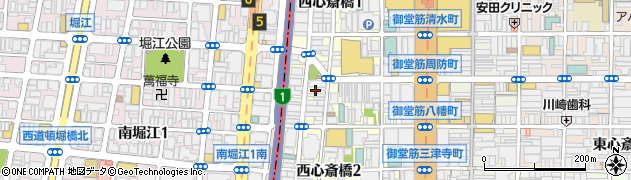 大阪府大阪市中央区西心斎橋2丁目11周辺の地図