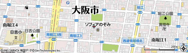 大阪府大阪市西区南堀江3丁目2-8周辺の地図