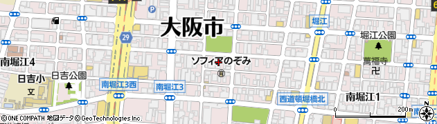 大阪府大阪市西区南堀江3丁目2-17周辺の地図