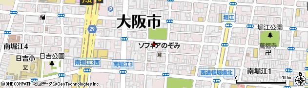 ローソン南堀江三丁目店周辺の地図