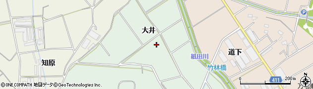 愛知県豊橋市城下町（大井）周辺の地図