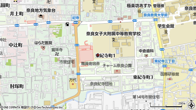 〒630-8305 奈良県奈良市東紀寺町の地図