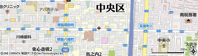 大阪府大阪市中央区島之内周辺の地図